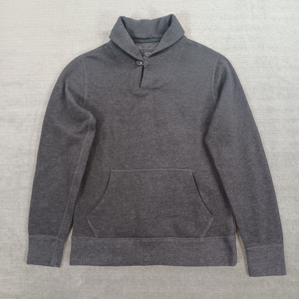 J.Crew Vintage Fleece Sweater Mens Small Gray Cowl Neck Soft Casual Stretch